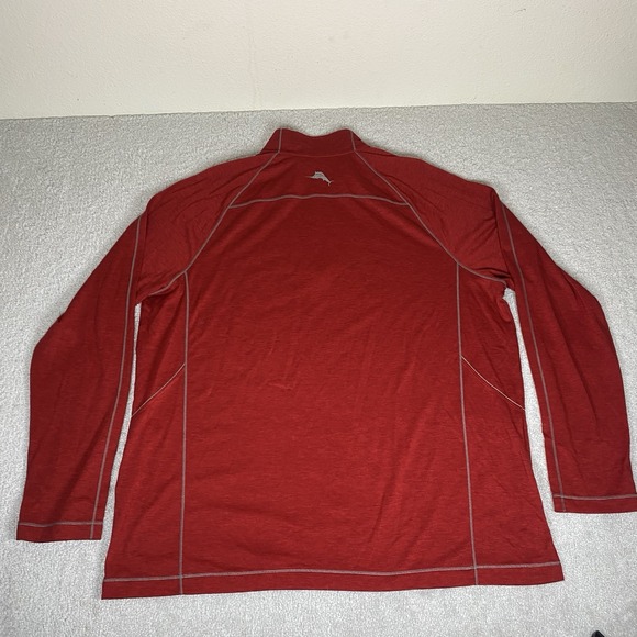 Tommy‎ Bahama 1/4 Pullover Mens XLarge Red Wool Blend Lightweight Golf - Picture 3 of 7
